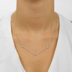 14K Gold Diamonds By The Yard Bezel Diamond Necklace (0.25, 0.50, 0.75, 1.00, 1.50 Or 2.00CTW) 23 14K Gold Diamonds By The Yard Bezel Diamond Necklace (0.25, 0.50, 0.75, 1.00, 1.50 Or 2.00CTW) -DIAMOND JEWELRY SHOP NK10019 4WF Model 1