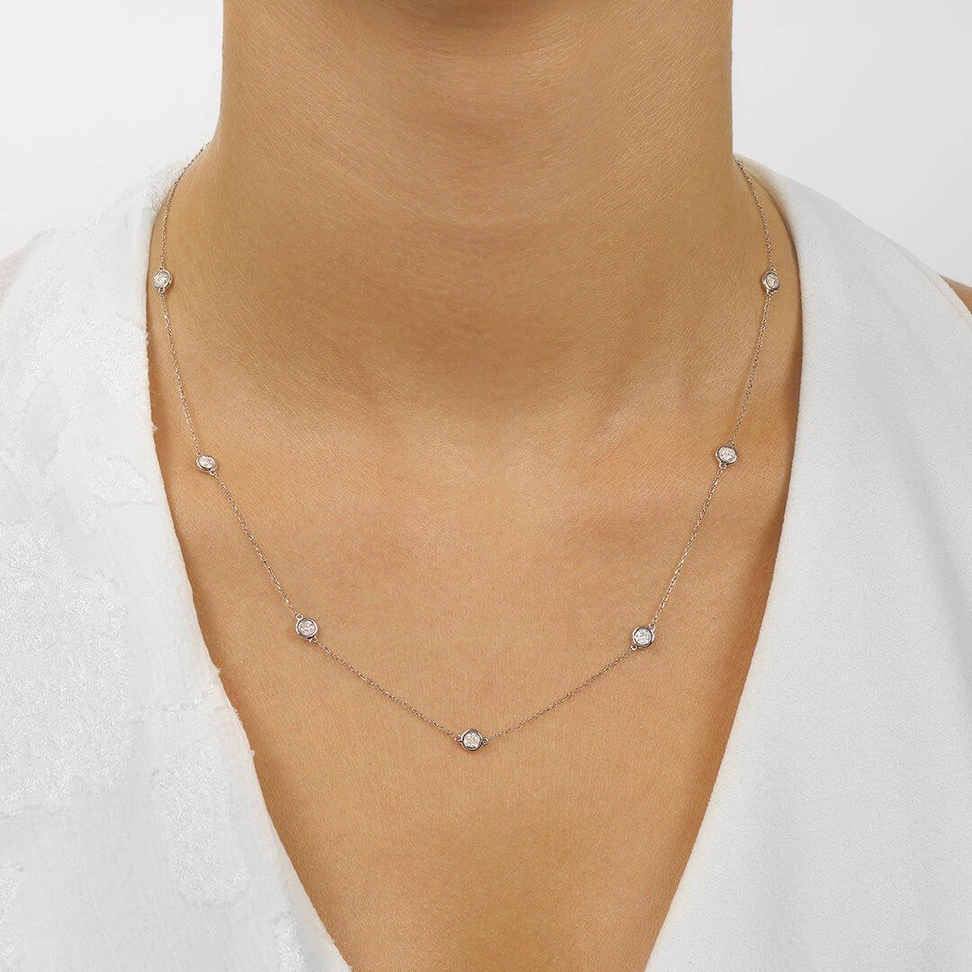 14K Gold Diamonds By The Yard Bezel Diamond Necklace (0.25, 0.50, 0.75, 1.00, 1.50 Or 2.00CTW) 11 14K Gold Diamonds By The Yard Bezel Diamond Necklace (0.25, 0.50, 0.75, 1.00, 1.50 Or 2.00CTW) - Image 9