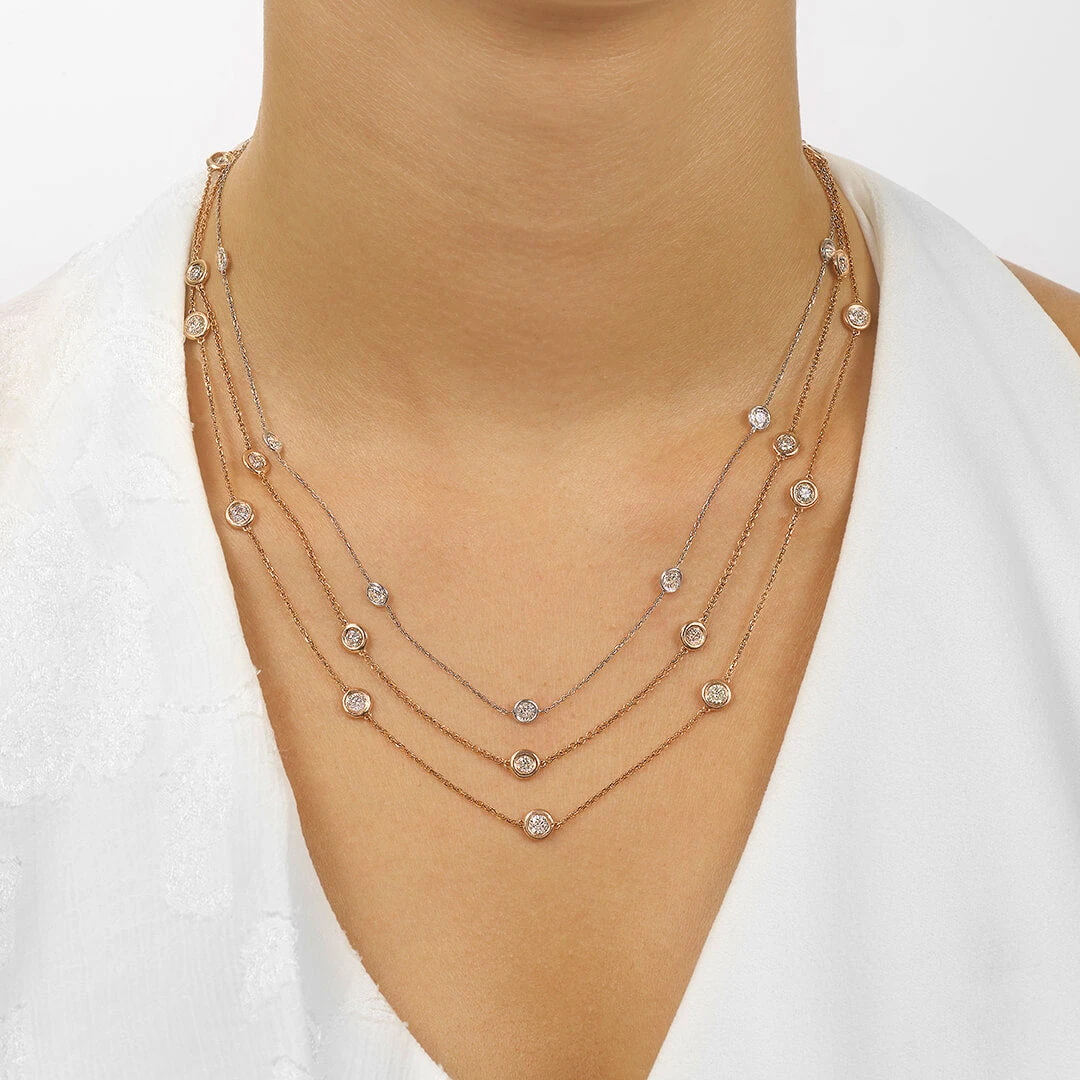 14K Gold Diamonds By The Yard Bezel Diamond Necklace (0.25, 0.50, 0.75, 1.00, 1.50 Or 2.00CTW) 13 14K Gold Diamonds By The Yard Bezel Diamond Necklace (0.25, 0.50, 0.75, 1.00, 1.50 Or 2.00CTW) - Image 11