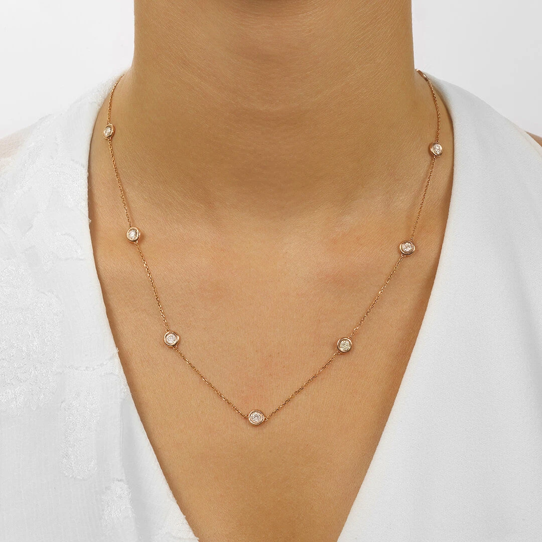 14K Gold Diamonds By The Yard Bezel Diamond Necklace (0.25, 0.50, 0.75, 1.00, 1.50 Or 2.00CTW) 14 14K Gold Diamonds By The Yard Bezel Diamond Necklace (0.25, 0.50, 0.75, 1.00, 1.50 Or 2.00CTW) - Image 12