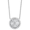 Diamond Starburst Eternity Circle Cluster Pendant Necklace In 14k White Gold (1/3 Ctw) -DIAMOND JEWELRY SHOP NK10073 4WC 376438e3 f5d4 40e1 bd9b 1705b6887a7f