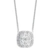 Diamond Cushion Cluster Halo Pendant Necklace In 14k White Gold (1/4 Ctw) -DIAMOND JEWELRY SHOP NK10081 4WC