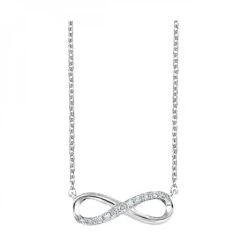 Silver Diamond Infinity Necklace