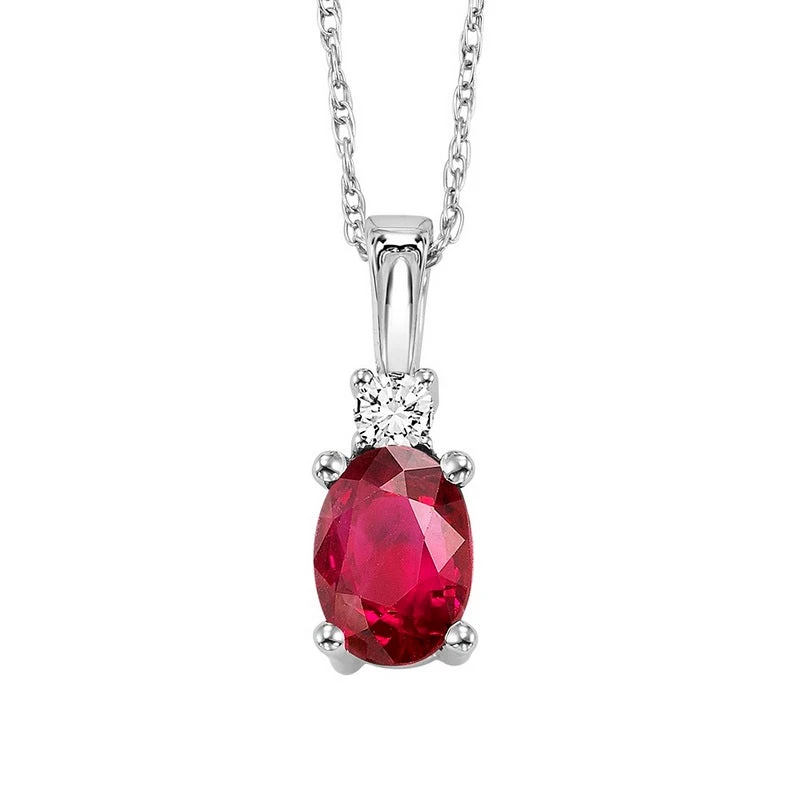 14K Color Ensembles White Gold Created Ruby Necklace 1/25CT 3 14K Color Ensembles White Gold Created Ruby Necklace 1/25CT