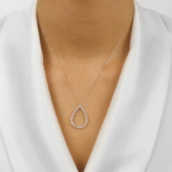 Diamond Eternity Teardrop Necklace 1/4, 1/2, Or 1 CTW -DIAMOND JEWELRY SHOP PD10410 4WF Model