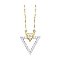 14k Two Tone Gold Diamond Pendant (0.25CTW)