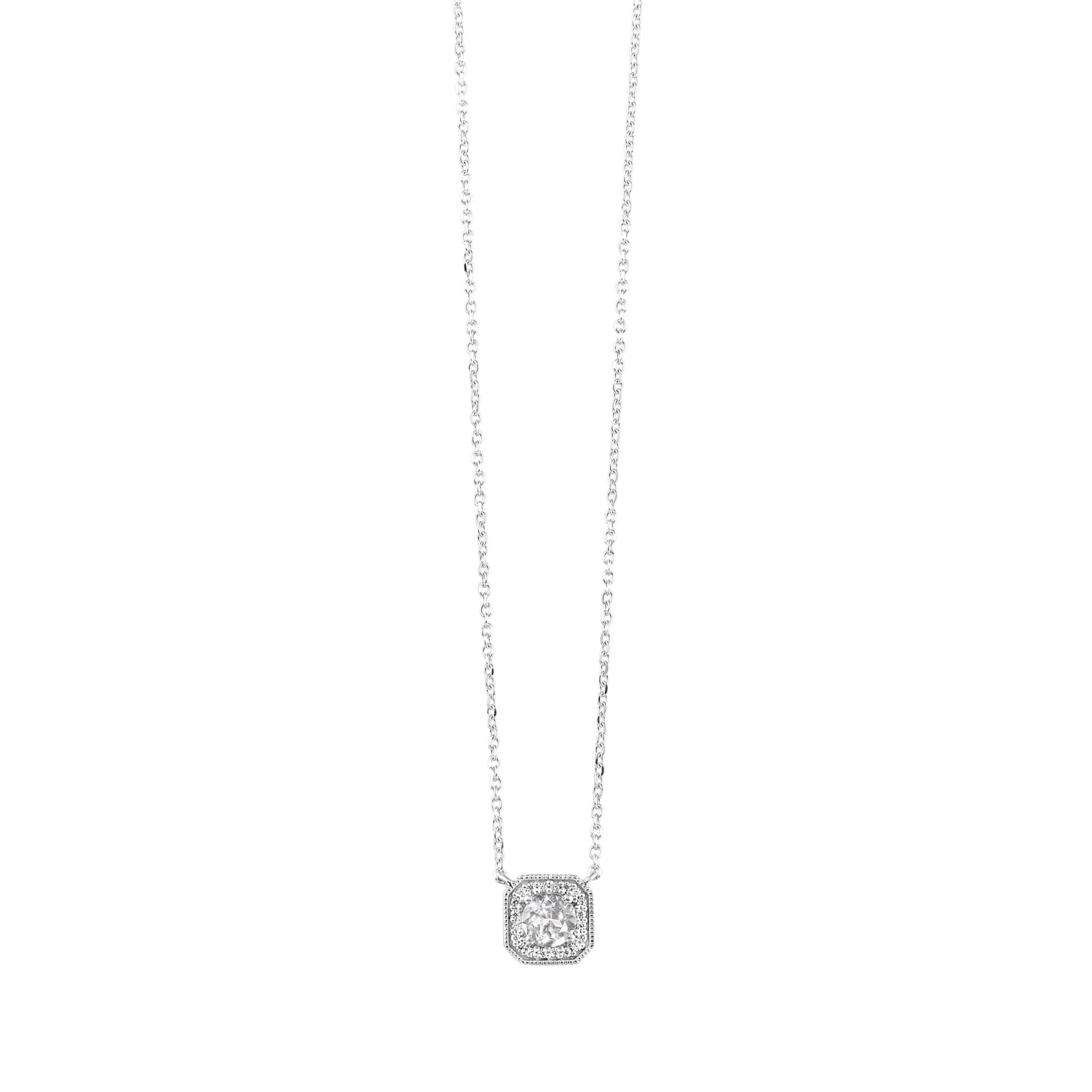White Gold Diamond & White Topaz Fashion Pendant Necklace 3 White Gold Diamond & White Topaz Fashion Pendant Necklace
