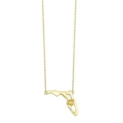 14K Citrine Heart In Florida Necklace