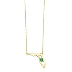 14K Emerald Heart In Florida Necklace
