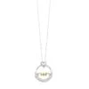 Sterling Silver Two Tone Circle Mom Pendant 2 Sterling Silver Two Tone Circle Mom Pendant -DIAMOND JEWELRY SHOP PD10840 1YSSC