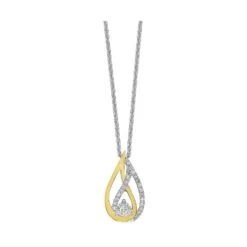 Gold Silver Diamond Pendant