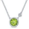 Gabriel & Co. Contemporary Sterling Silver Necklace (0.02 CTW) -DIAMOND JEWELRY SHOP PERIDOT