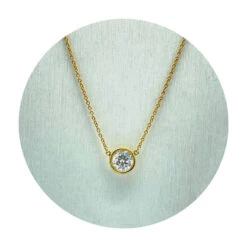 Estate 18K Yellow Gold Tiffany & Co. Solitaire Fixed Pendant On A Chain (1.25CTW)