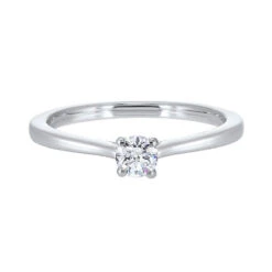 .50 CT Diamond Solitaire Ring Set In 14K White Gold