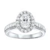 14K White Gold Tru Ref Oval Halo Prong Ring 1CT -DIAMOND JEWELRY SHOP RG58656 4WB