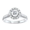14K White Gold Tru Reflection Round Halo Prong Ring 1CTW 1 14K White Gold Tru Reflection Round Halo Prong Ring 1CTW -DIAMOND JEWELRY SHOP RG58657 4WB