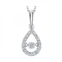 10K White Gold & Diamond Rhythm Of Love Pendant (0.20 Ctw)