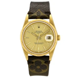 Rolex Datejust 18K Yellow Gold Louis Vuitton Strap (Pre-owned)