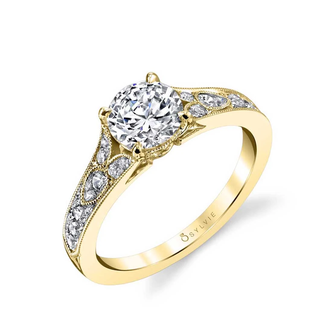 Sylvie Chereen Round Vintage Engagement Ring Setting 4 Sylvie Chereen Round Vintage Engagement Ring Setting - Image 2
