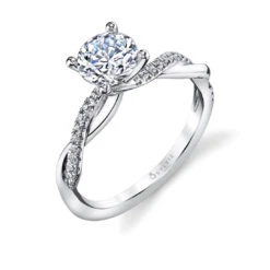 Sylvie Celeste Round Cut Classic Engagement Ring Setting