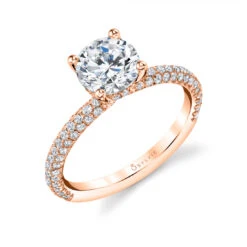 Sylvie Jayla Round Cut Classic Pave Engagement Ring Setting 7 Sylvie Jayla Round Cut Classic Pave Engagement Ring Setting -DIAMOND JEWELRY SHOP S1633 RB RG