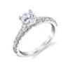 Sylvie Veronique Round Cut Classic Diamond Engagement Ring Setting -DIAMOND JEWELRY SHOP S1860