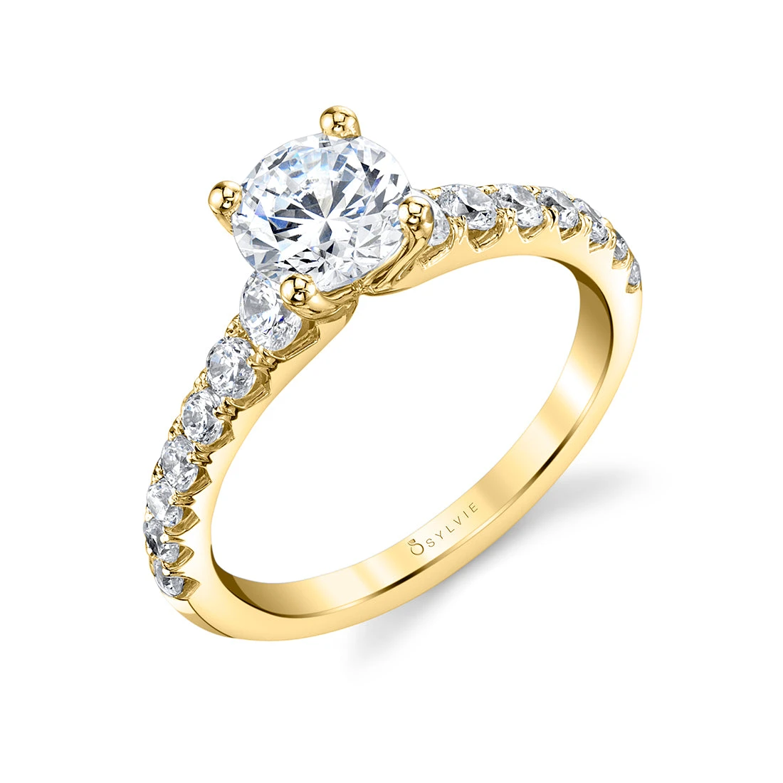 Sylvie Veronique Round Cut Classic Diamond Engagement Ring Setting 4 Sylvie Veronique Round Cut Classic Diamond Engagement Ring Setting - Image 2