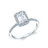 Sylvie Designed Emerald Cut Halo Engagement Ring Setting 1 Sylvie Designed Emerald Cut Halo Engagement Ring Setting -DIAMOND JEWELRY SHOP S1893EM