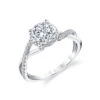 Sylvie Amahle Hidden Halo Spiral Band Round Diamond Engagement Ring Setting -DIAMOND JEWELRY SHOP S1937