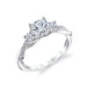Sylvie Evangeline Round Cut Three Stone Twist Engagement Ring Setting -DIAMOND JEWELRY SHOP S1939S