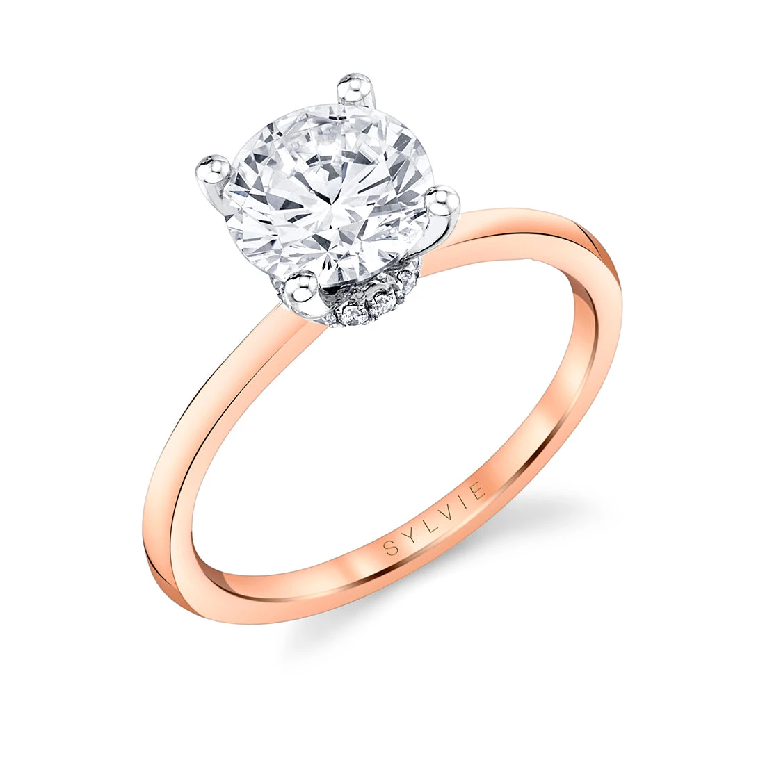Sylvie Round Solitaire Hidden Halo Engagement Ring Setting 5 Sylvie Round Solitaire Hidden Halo Engagement Ring Setting - Image 3