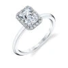 Sylvie Elsie Emerald Cut Solitaire Halo Engagement Ring Setting