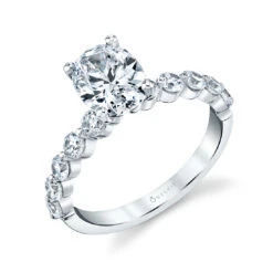 Sylvie Karol Oval Single Prong Engagement Ring Setting