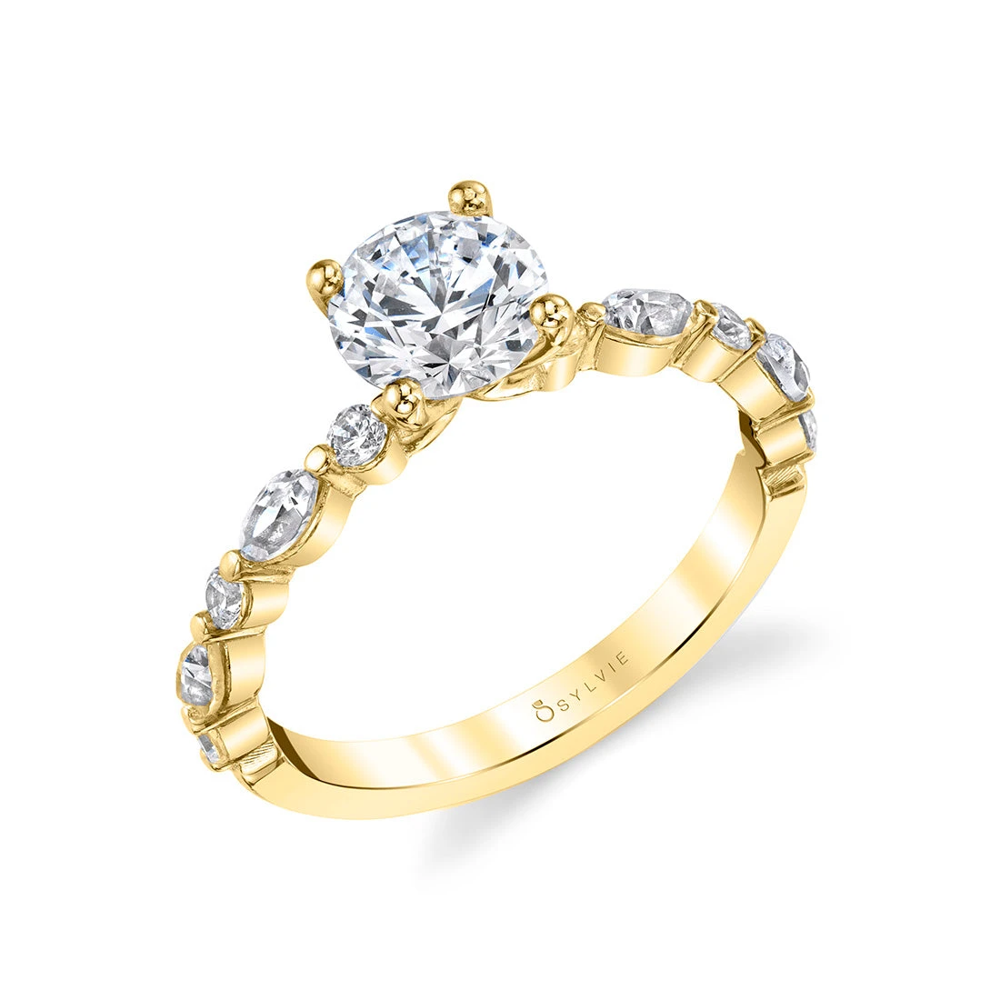 Sylvie Felicity Round Classic Engagement Ring Setting 4 Sylvie Felicity Round Classic Engagement Ring Setting - Image 2