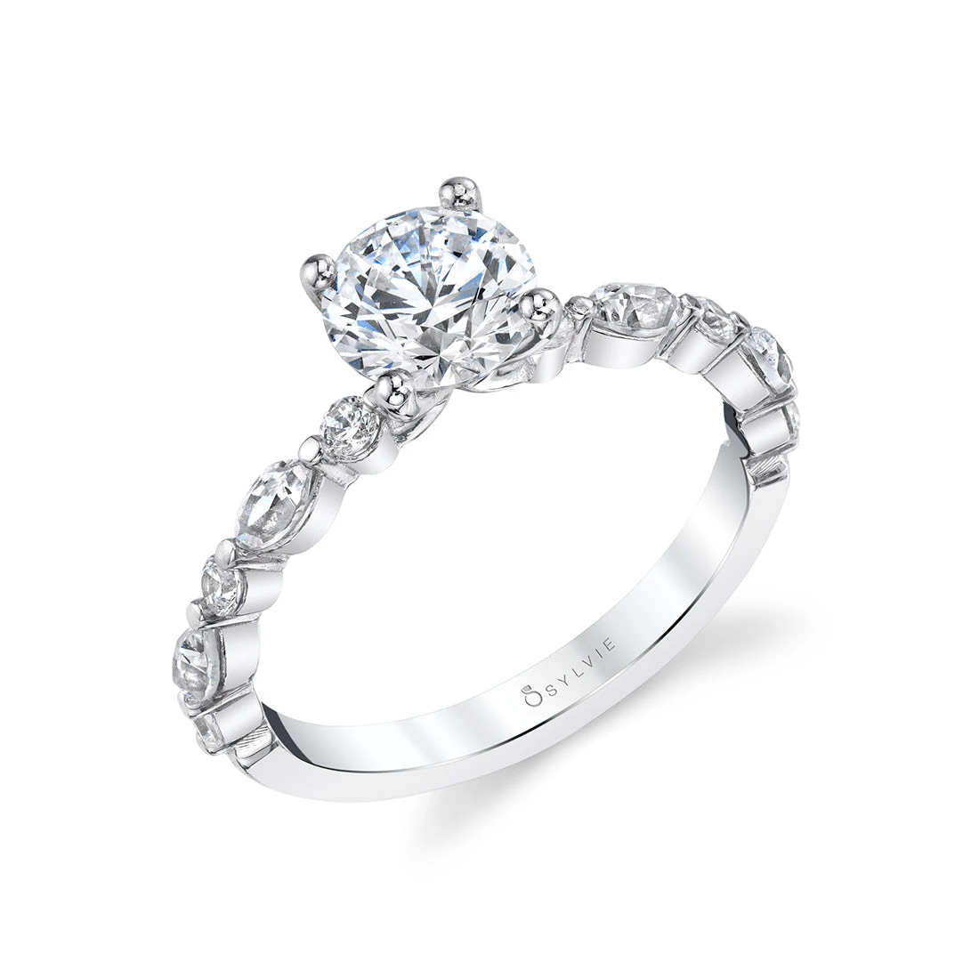 Sylvie Felicity Round Classic Engagement Ring Setting 3 Sylvie Felicity Round Classic Engagement Ring Setting