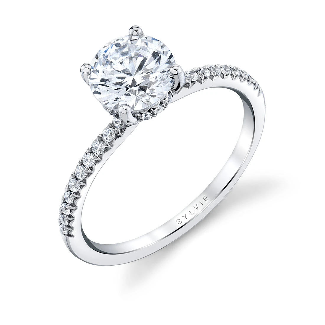 Sylvie Round Classic Engagement Ring Setting 3 Sylvie Round Classic Engagement Ring Setting