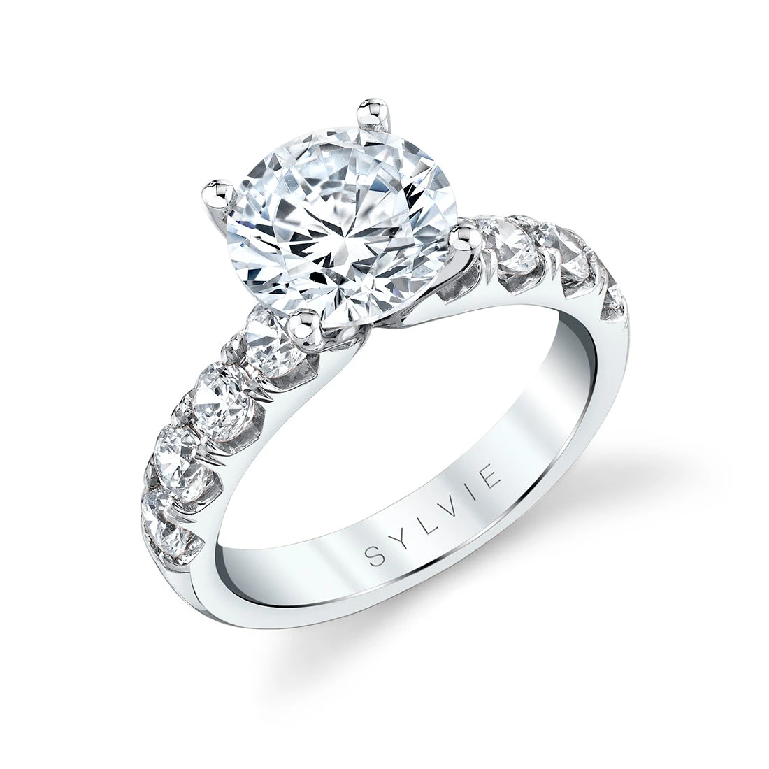 Sylvie Andrea Round Classic Wide Band Engagement Ring Setting 3 Sylvie Andrea Round Classic Wide Band Engagement Ring Setting