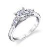 Sylvie Martine Round Three Stone Engagement Ring Setting -DIAMOND JEWELRY SHOP S3003S