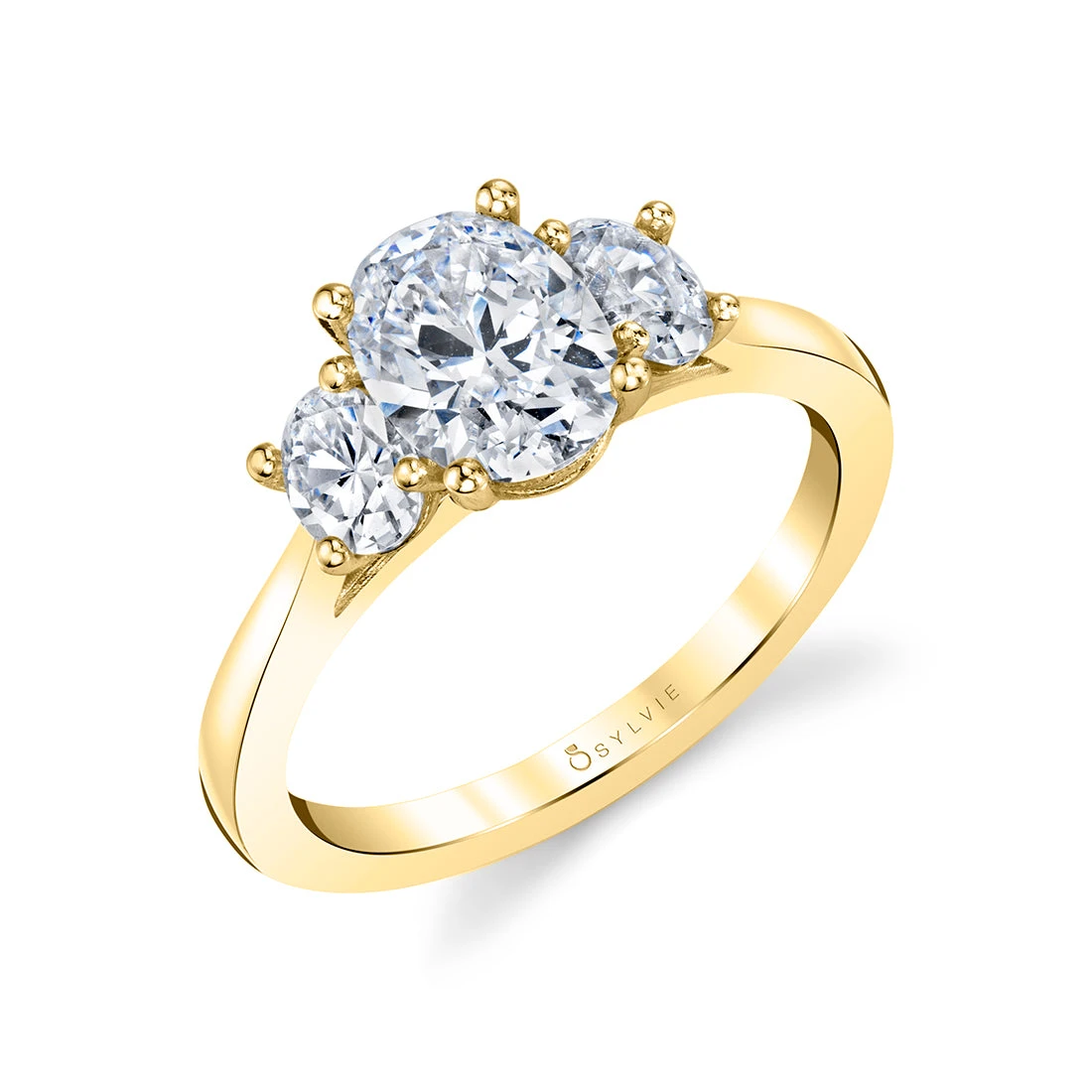 Sylvie Guinevere Oval Three Stone Engagement Ring Setting 4 Sylvie Guinevere Oval Three Stone Engagement Ring Setting - Image 2
