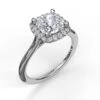 FANA Classic Cushion Halo Engagement Ring Setting -DIAMOND JEWELRY SHOP S3044.Perspective.White
