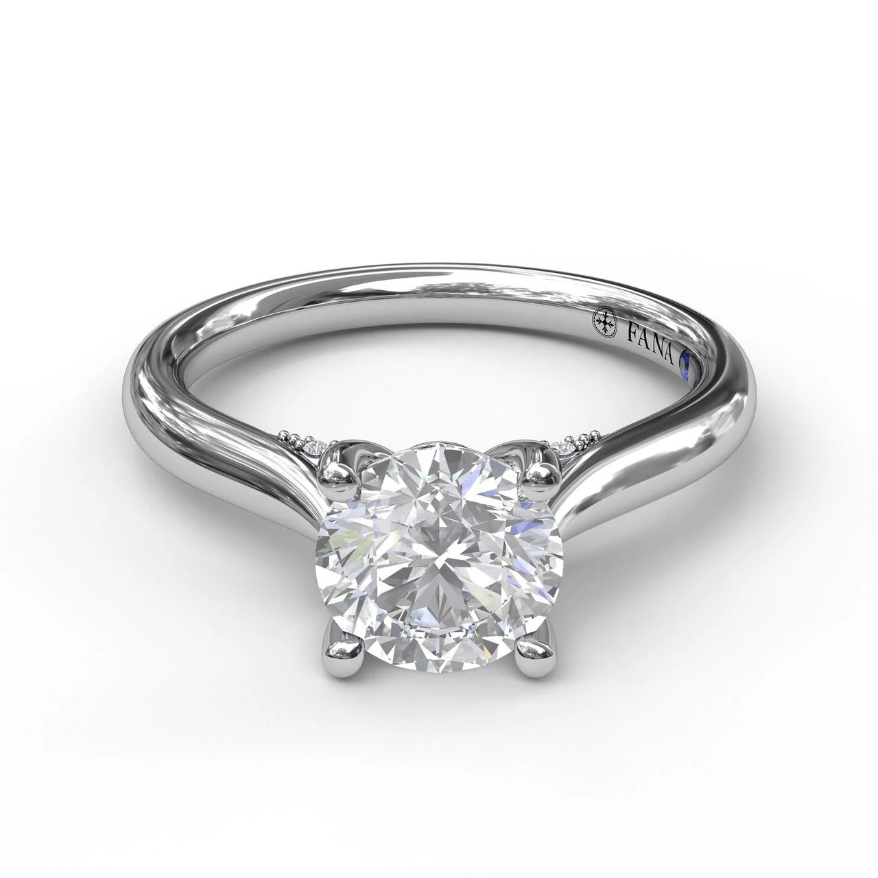 FANA Round Cut Solitaire Engagement Ring Setting With Decorated Bridge 5 FANA Round Cut Solitaire Engagement Ring Setting With Decorated Bridge - Image 3