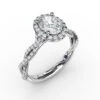 FANA Oval Halo With Diamond Twist Shank Ring Setting -DIAMOND JEWELRY SHOP S3111.Perspective.White