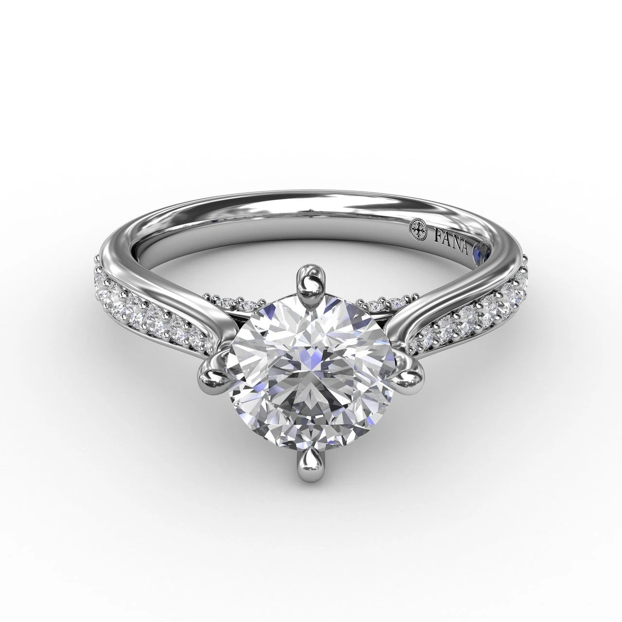 FANA Contemporary Diamond Solitaire Engagement Ring Setting With Tapered Diamond Band 5 FANA Contemporary Diamond Solitaire Engagement Ring Setting With Tapered Diamond Band - Image 3