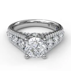 FANA Gorgeous Couture Engagement Ring Setting -DIAMOND JEWELRY SHOP S3396.Flat .White