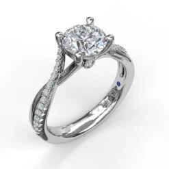 FANA Alternating Diamond Twist Engagement Ring Setting