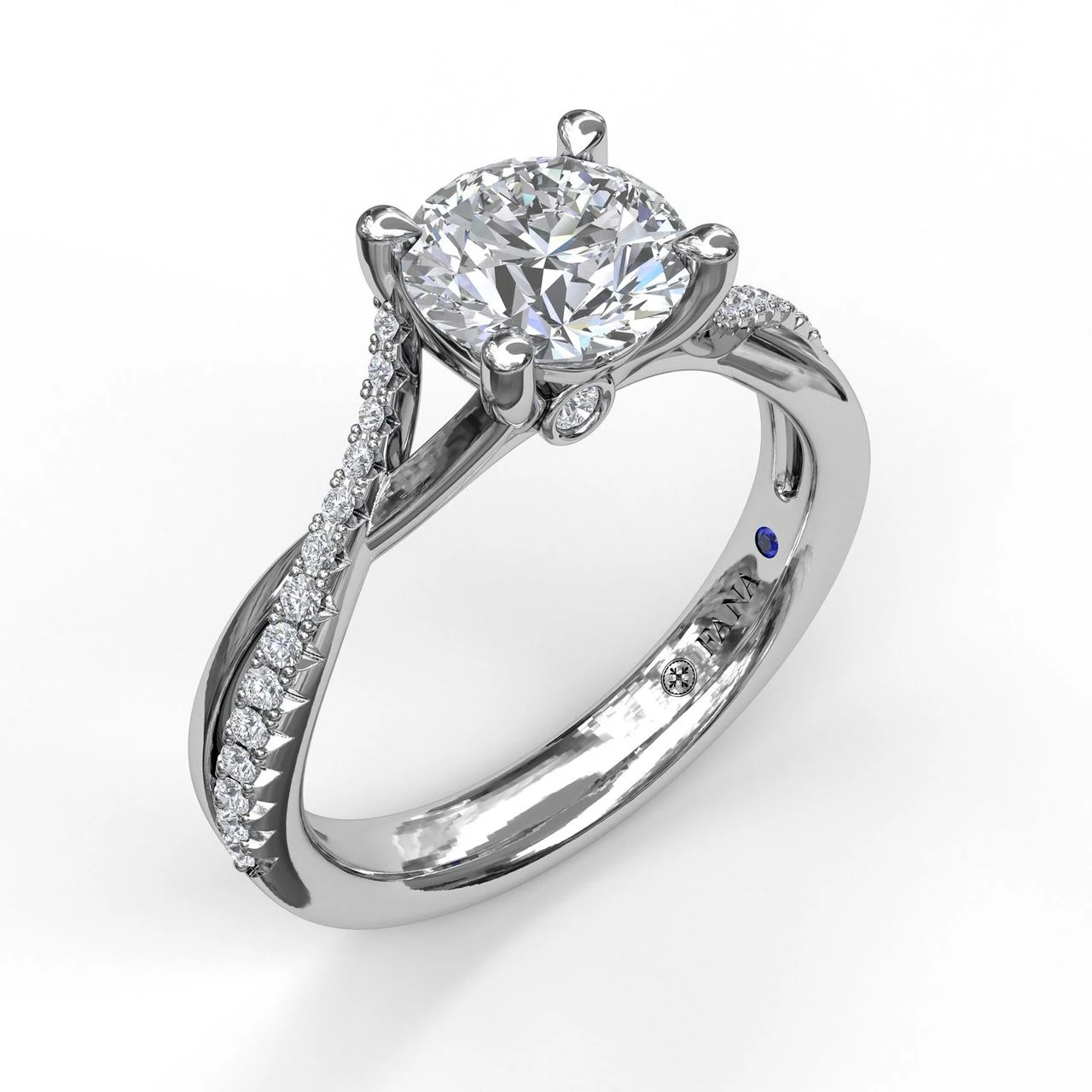 FANA Alternating Diamond Twist Engagement Ring Setting 3 FANA Alternating Diamond Twist Engagement Ring Setting
