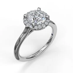FANA Classic Round Halo Engagement Ring Setting