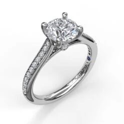 FANA Cathedral Single Row Pave Engagement Ring Setting