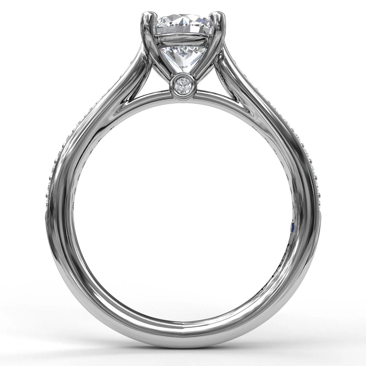 FANA Cathedral Single Row Pave Engagement Ring Setting 4 FANA Cathedral Single Row Pave Engagement Ring Setting - Image 2