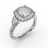 FANA Floral Halo With Diamond Accents Engagement Ring Setting